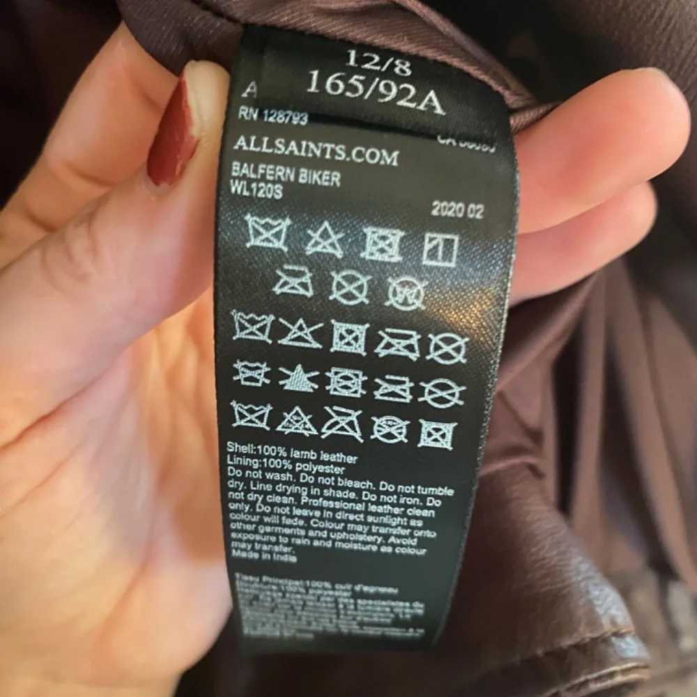 NWOT - AllSaints Classic Balfern Deep Berry Leather Moto Jacket (8) – Timeless - Picture 4 of 5